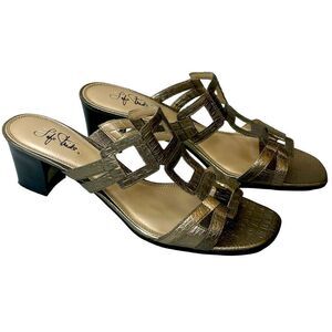 LifeStride Women's Square Off Sandal Bronze Hornback Size 10
